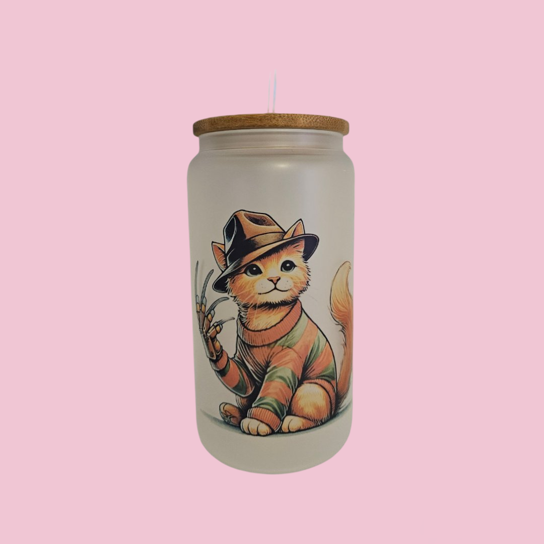 Creepy Claws Cat Frosted Glass Tumbler