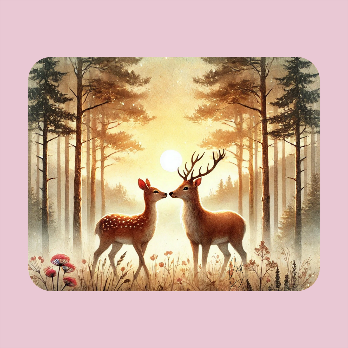 Tapis de Souris Cerfs Amoureux