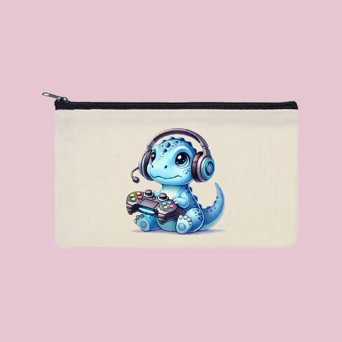 Gamer Dino Zipper Bag