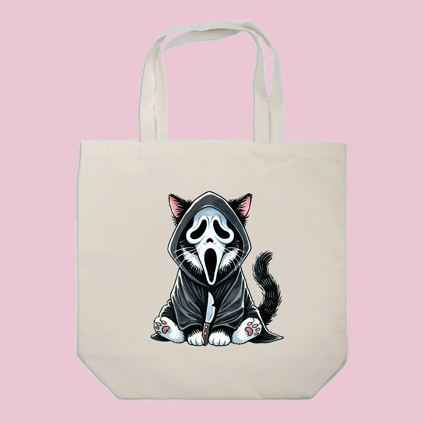Creepy Scream Cat Tote Bag