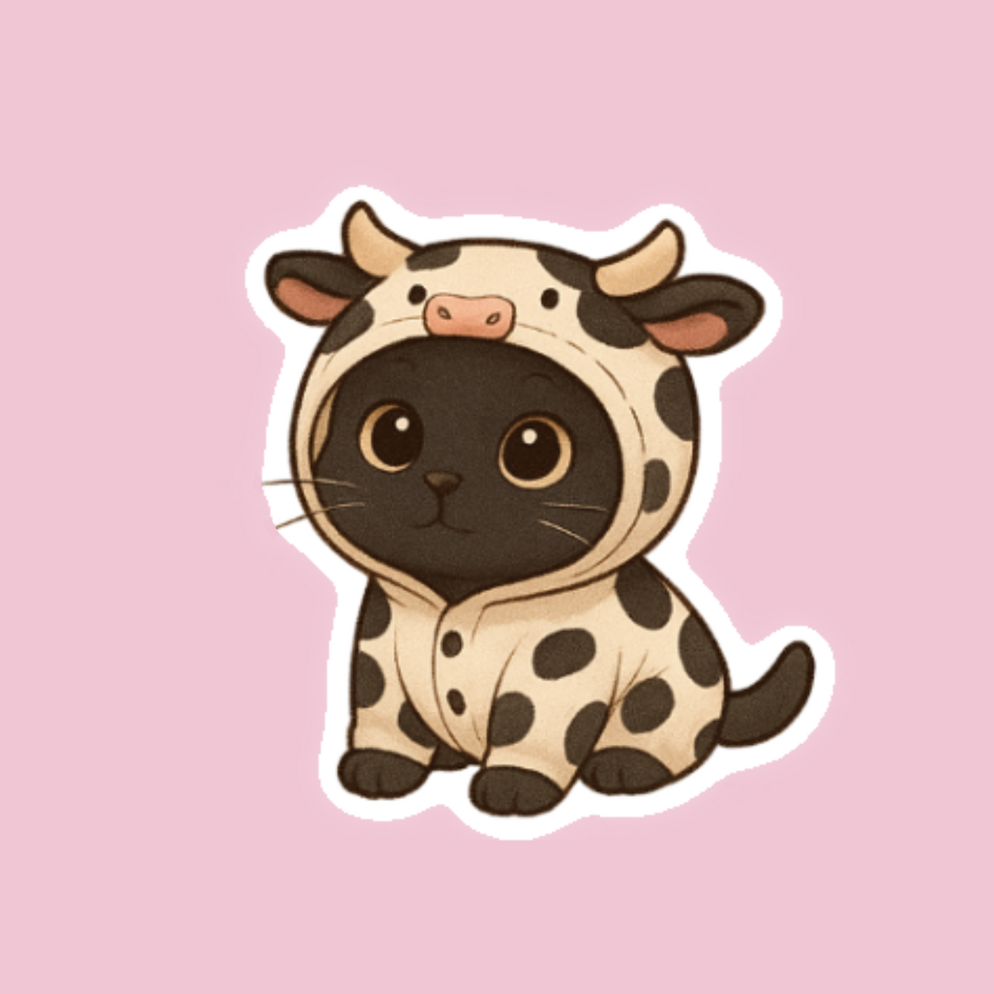 Autocollant Chaton Vache
