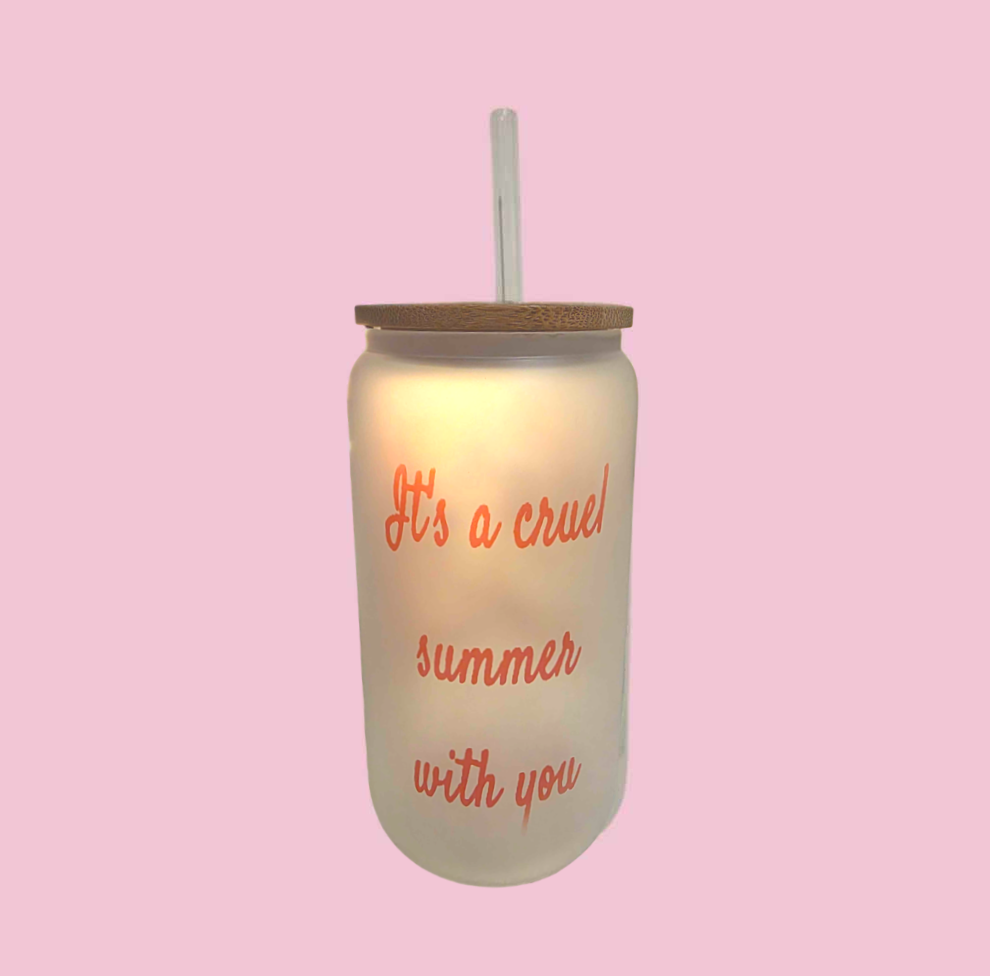 Pink Melody - Ragdoll Frosted Glass Tumbler
