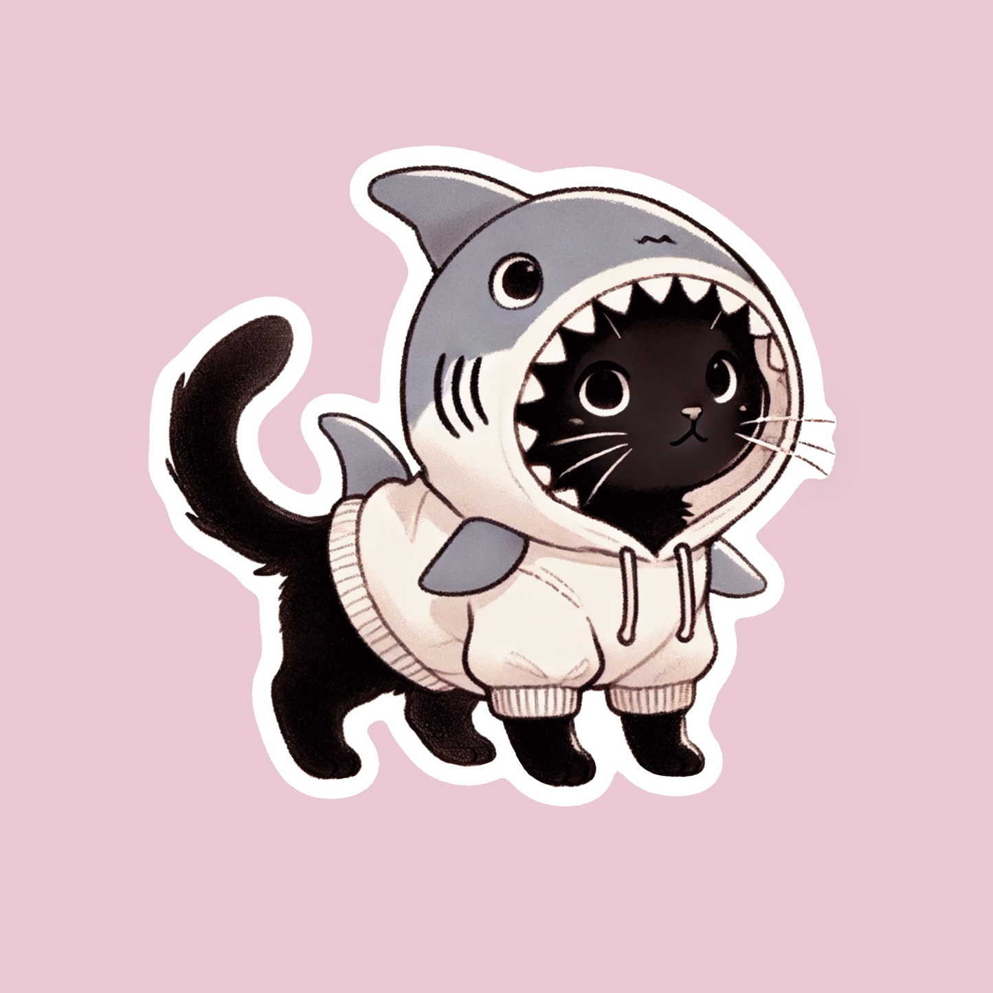 Autocollant Chaton Requin