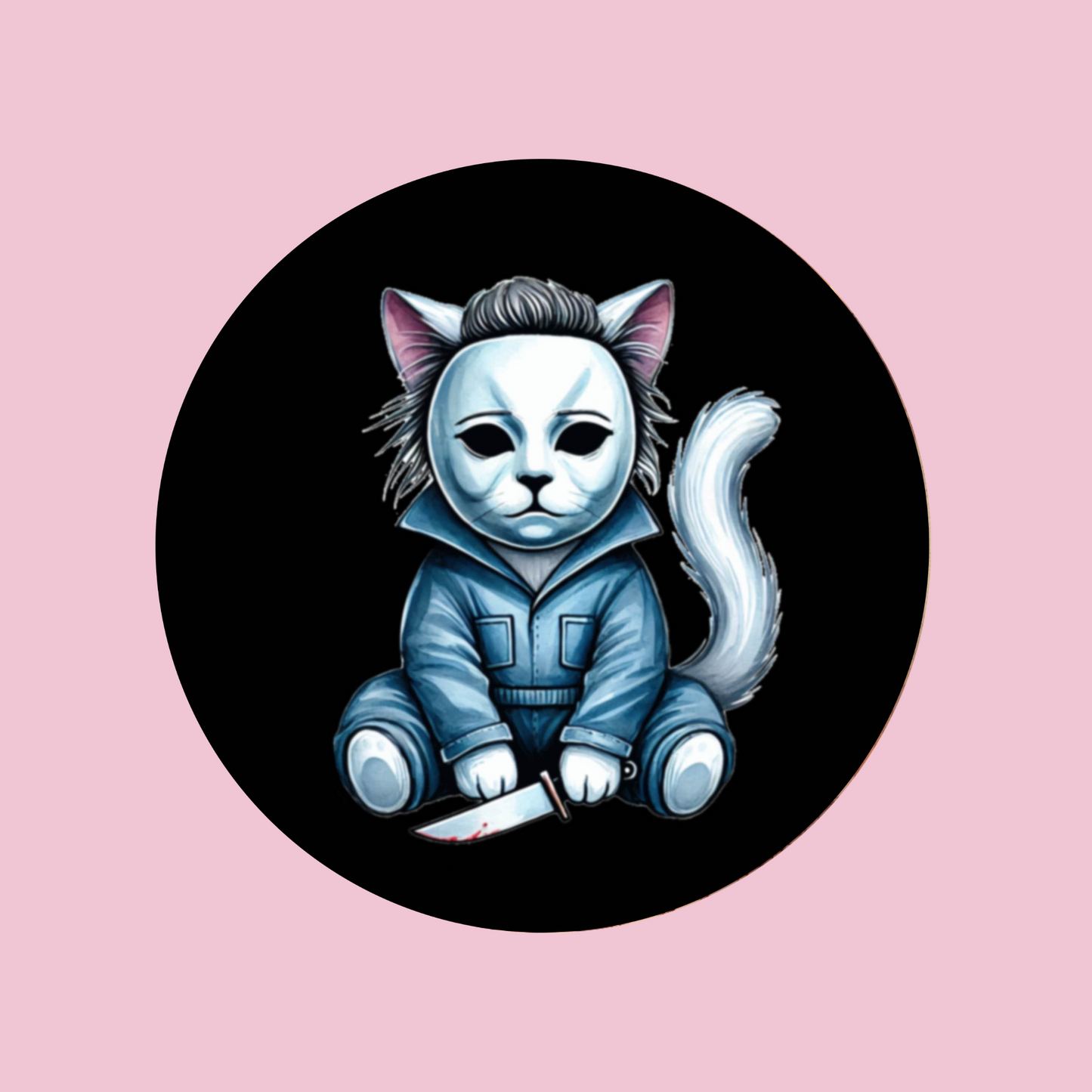 Creepy Halloween Cat Coaster