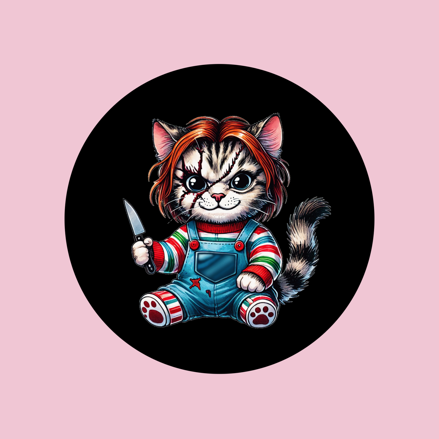 Creepy Cat Doll Coaster