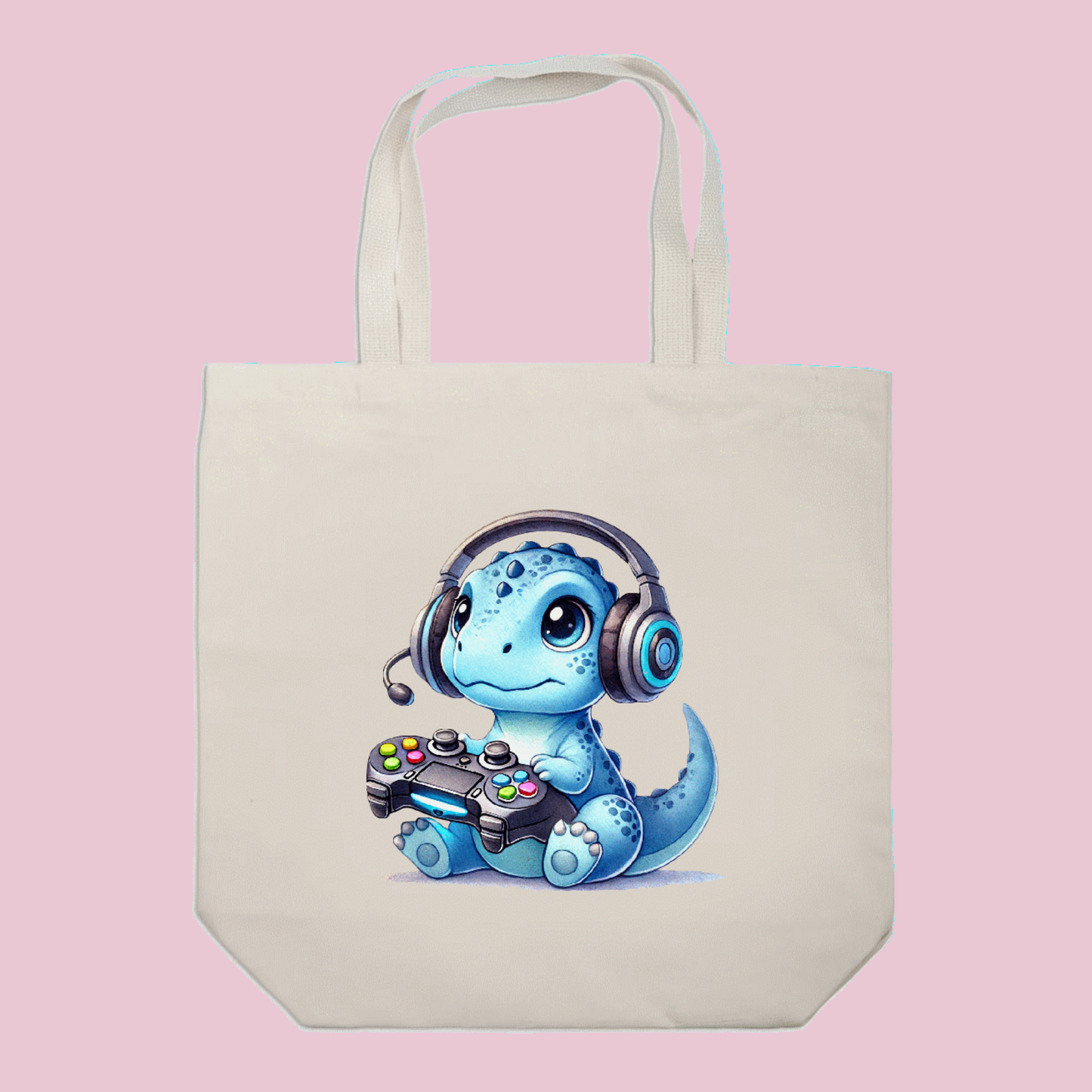 Gamer Dino Tote Bag