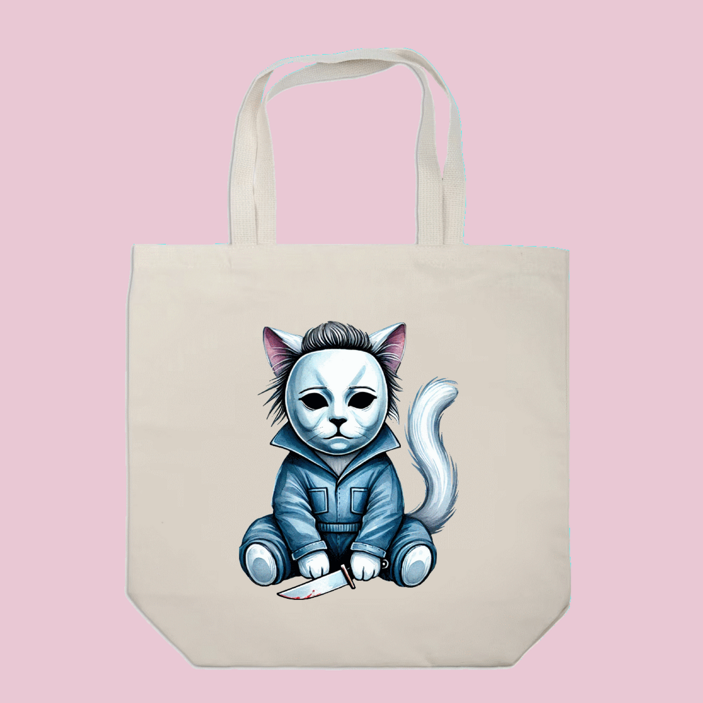 Creepy Halloween Cat Tote Bag