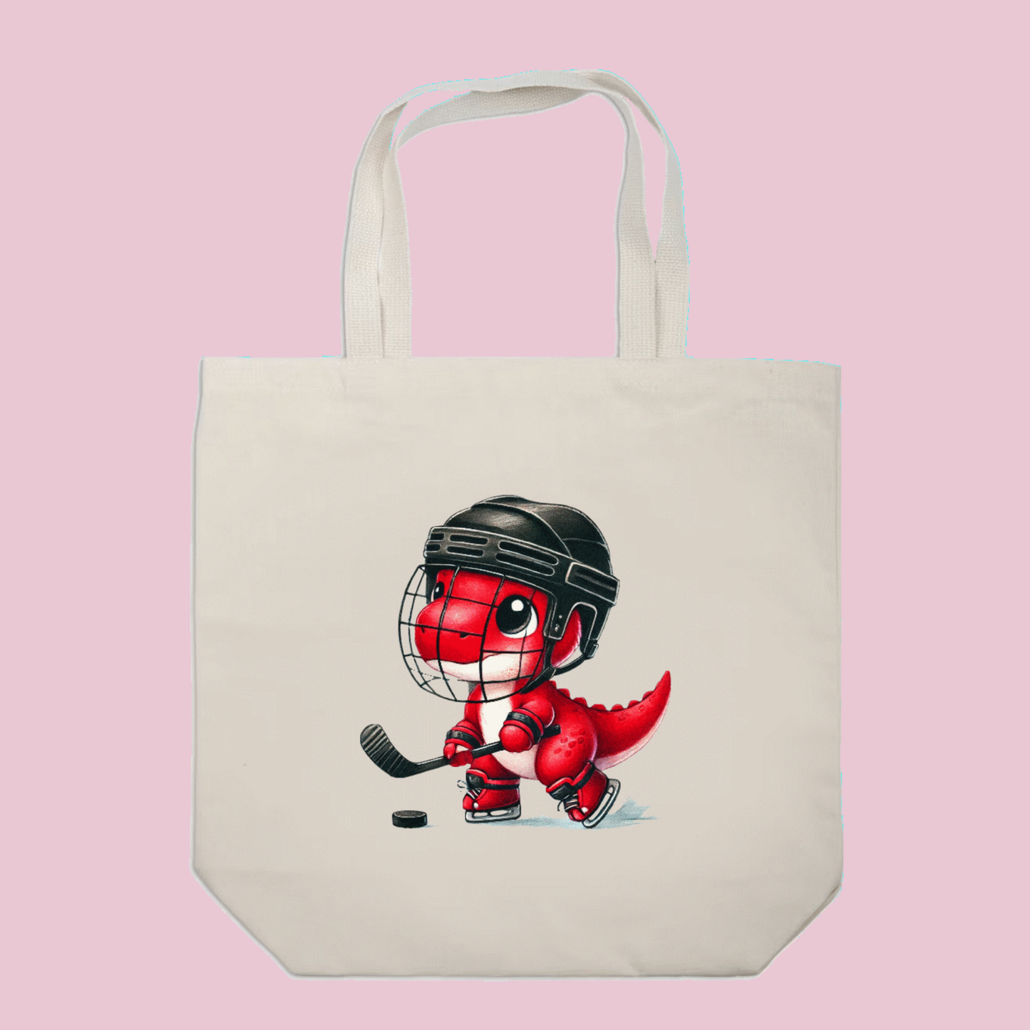 Hockey Dino Tote Bag