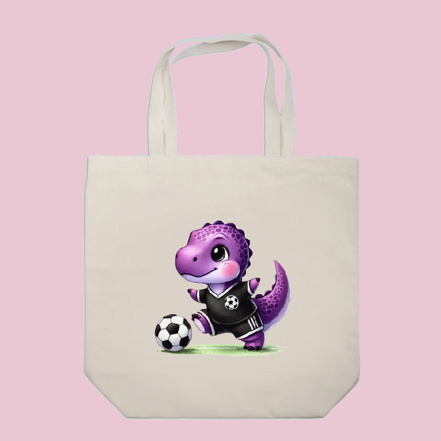 Soccer Dino Tote Bag