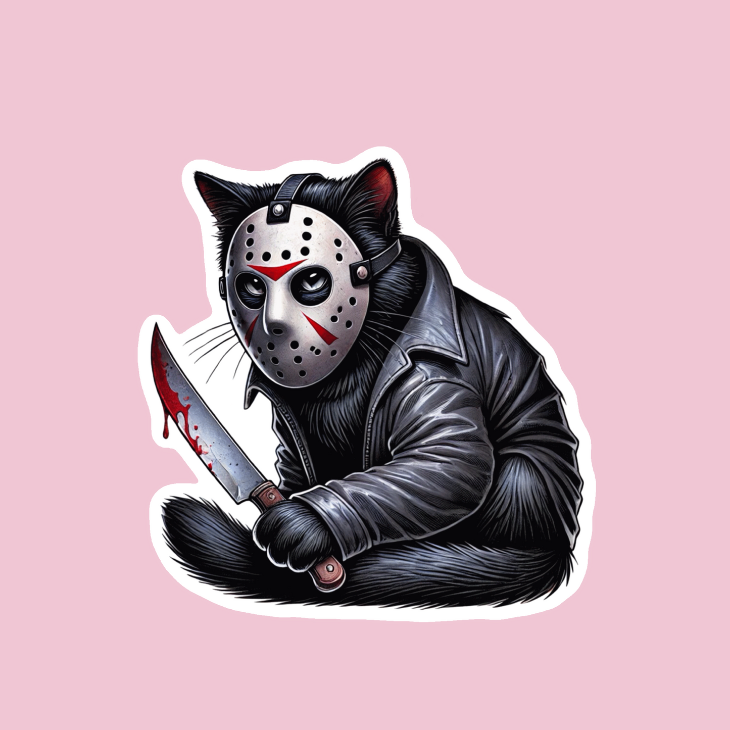 Autocollant Chat Tueur Horreur