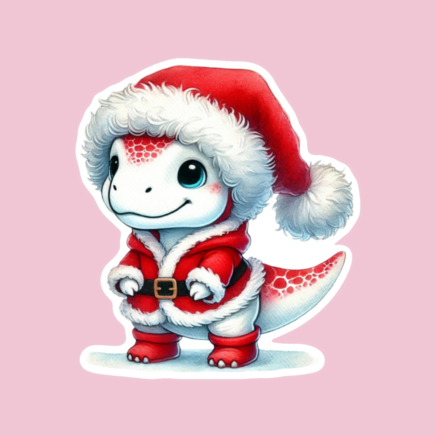 Autocollant Dino Père Noël