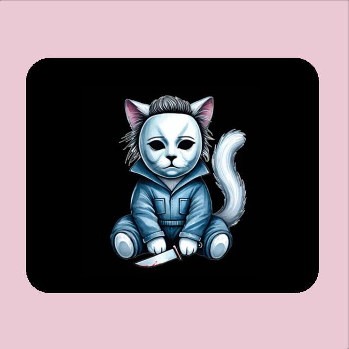 Creepy Halloween Cat Mouse Pad