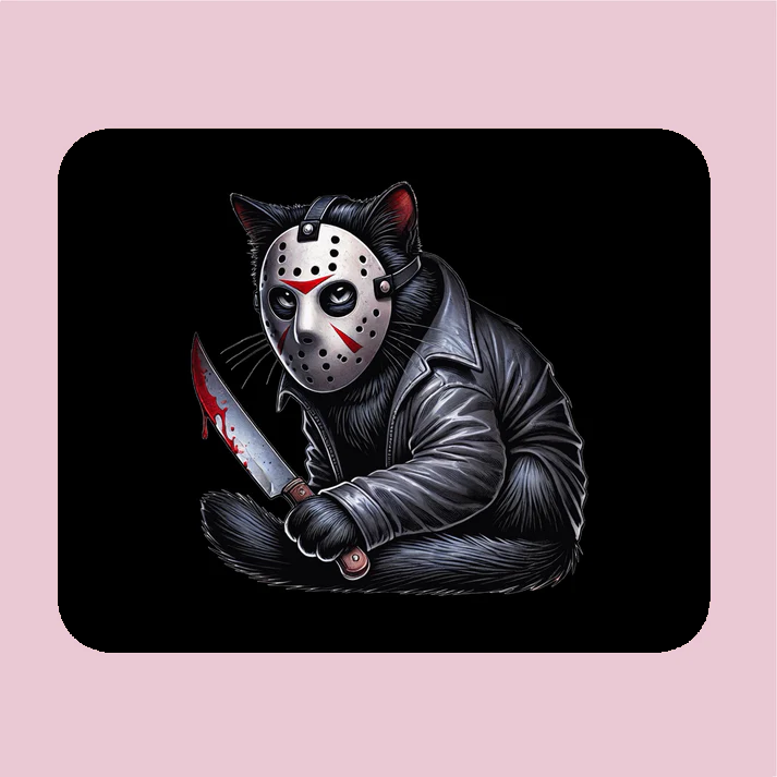 Creepy Killer Cat Mouse Pad