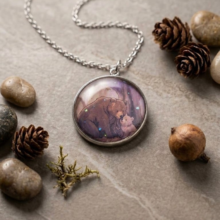 Collier Maman Ours – Acier Inoxydable