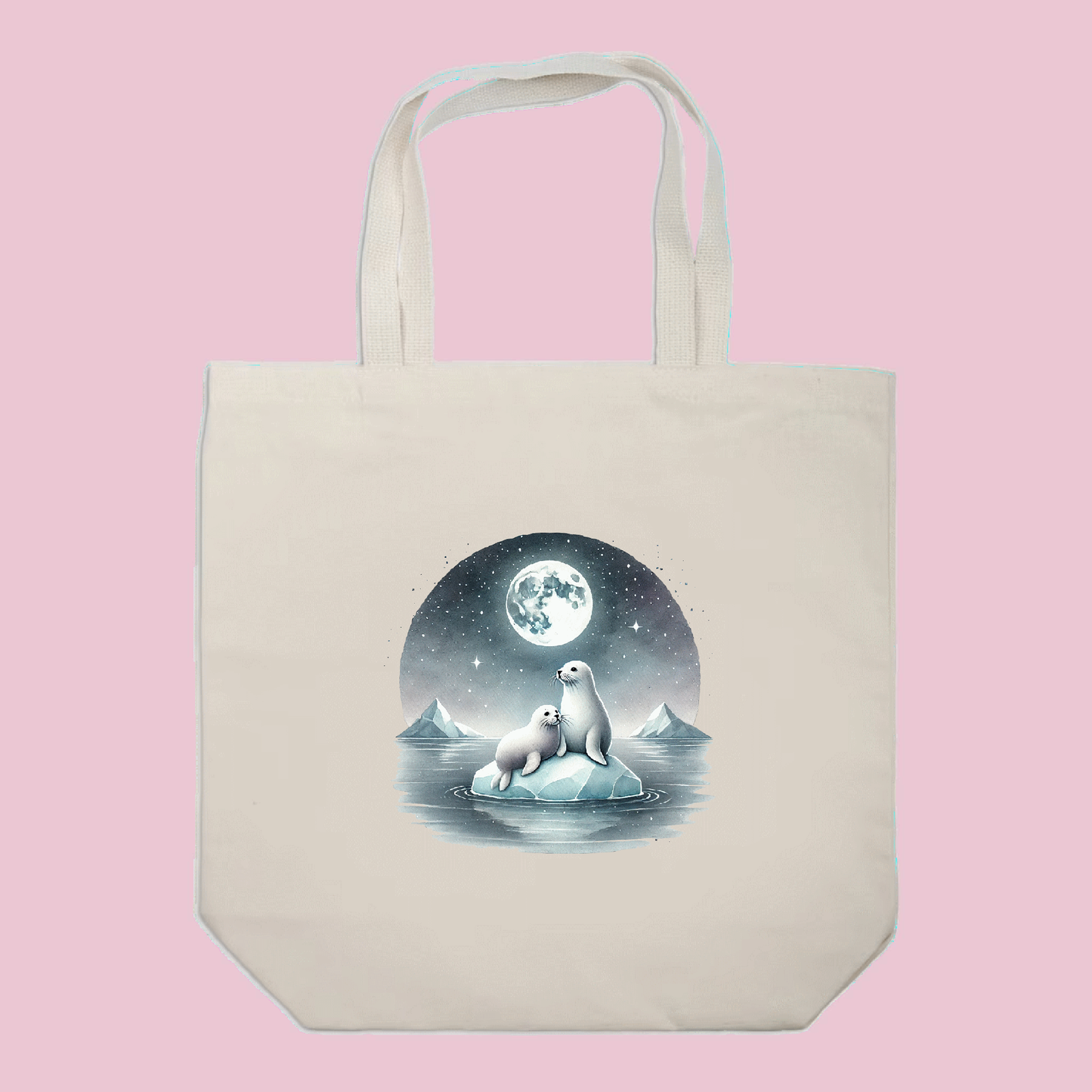 Seals & Full Moon Tote Bag