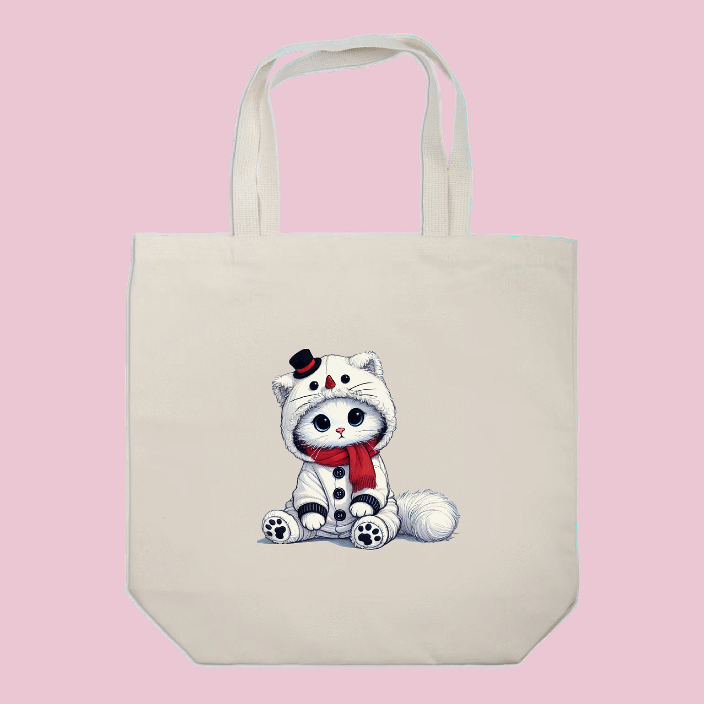 Snowman Kitty - Christmas Tote Bag