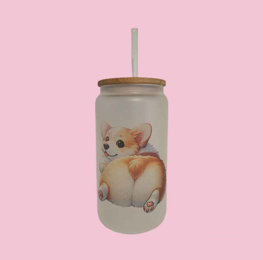Corgi Frosted Glass Tumbler
