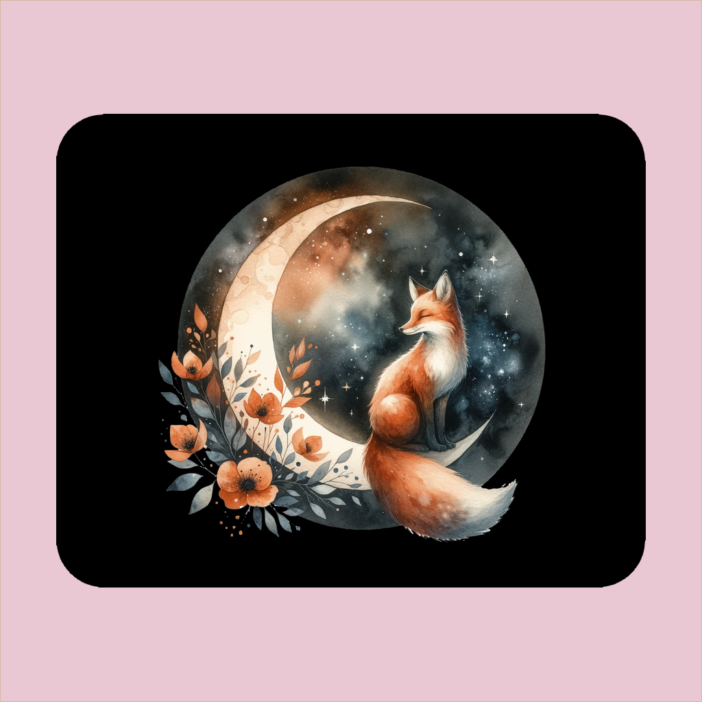 Fox & Moon Mouse Pad