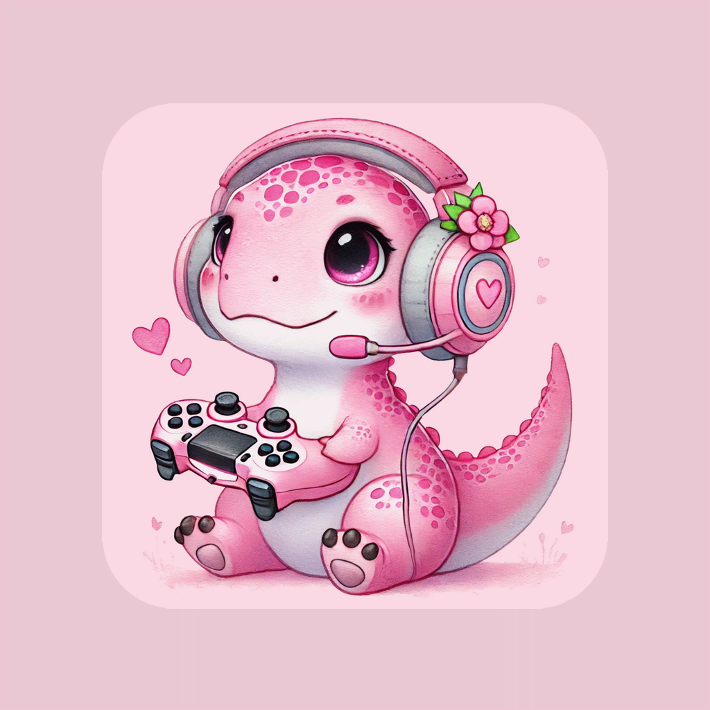 Gamer Girl Dino Magnet