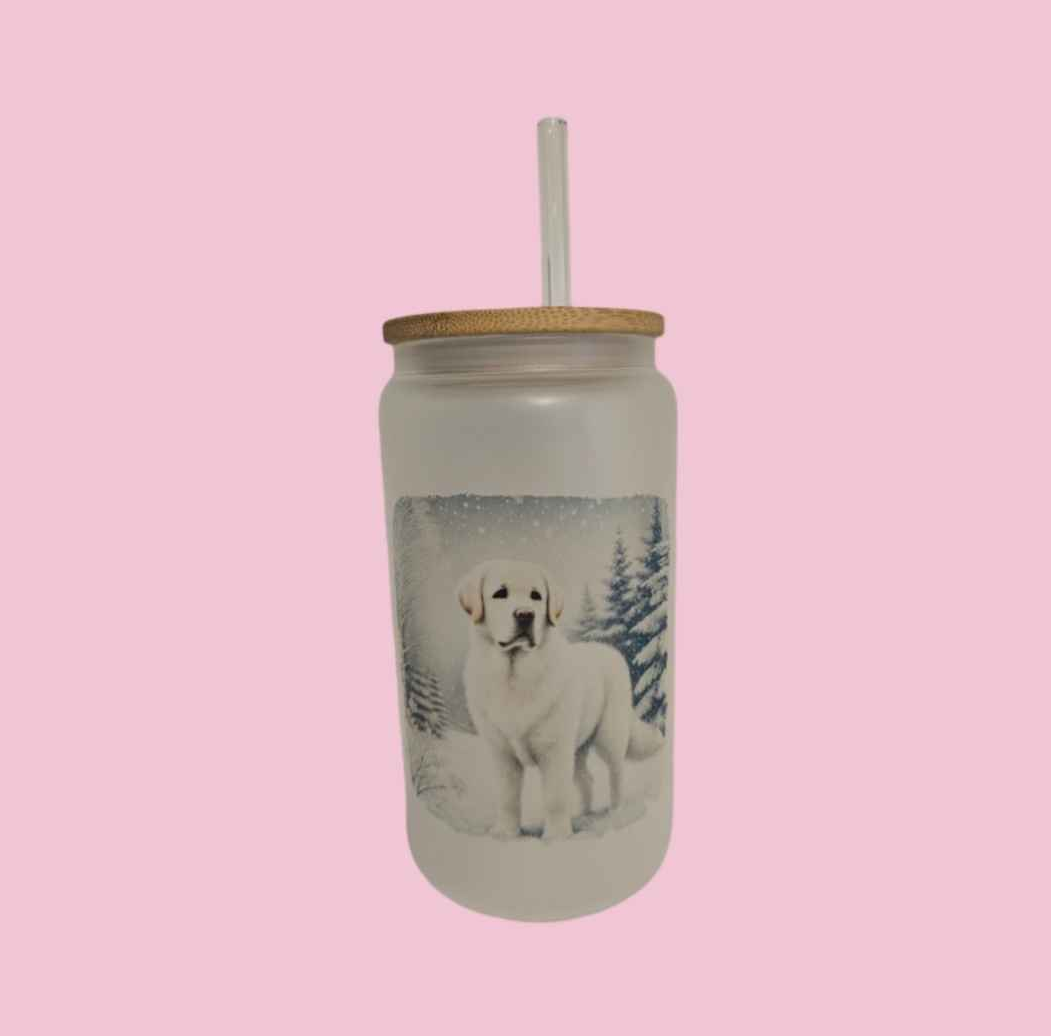 Labrador Retriever - Winter Frosted Glass Tumbler