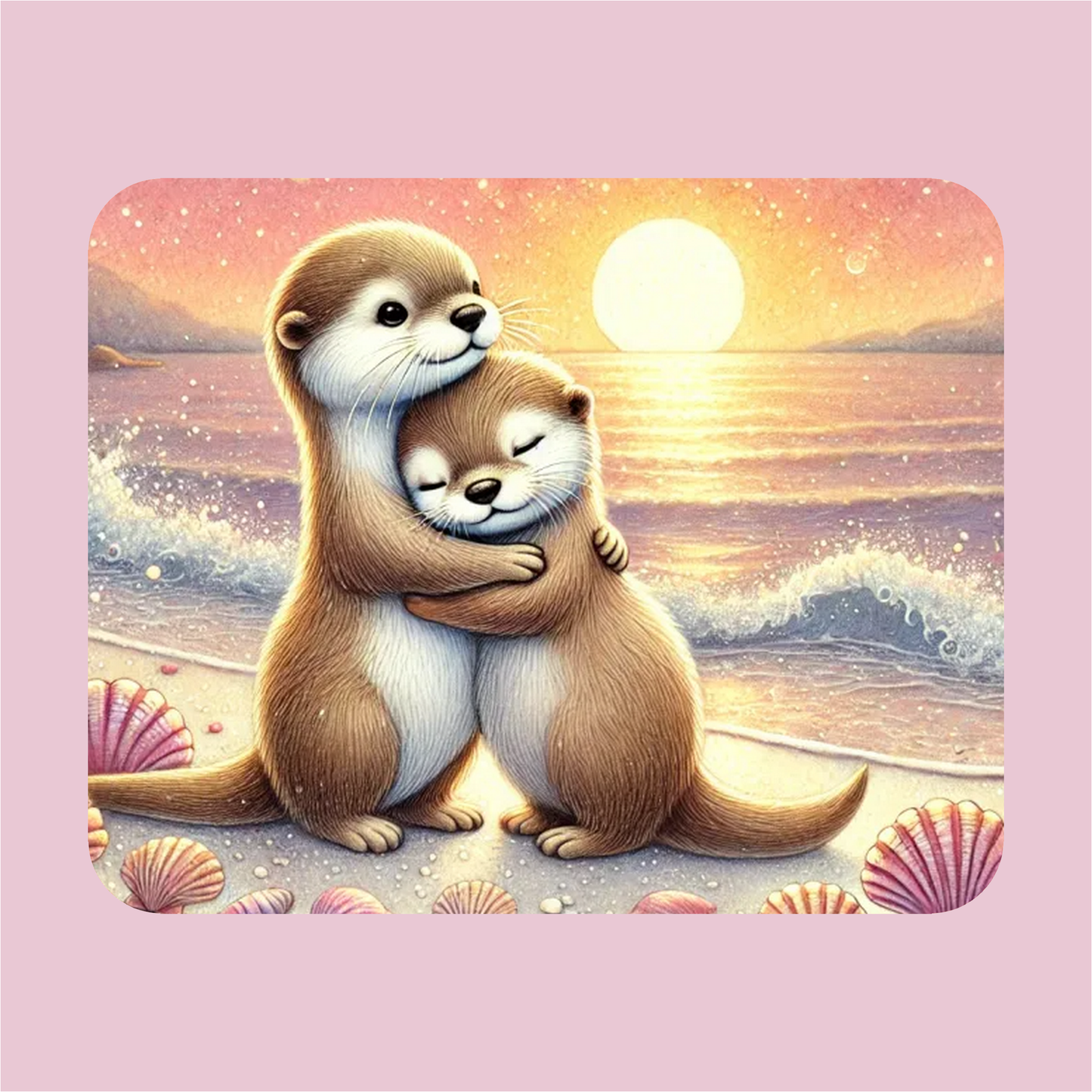 Sunset Otters Mouse Pad