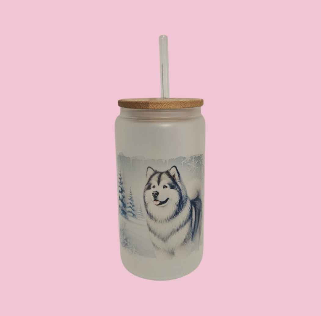 Alaskan Malamute - Winter Frosted Glass Tumbler