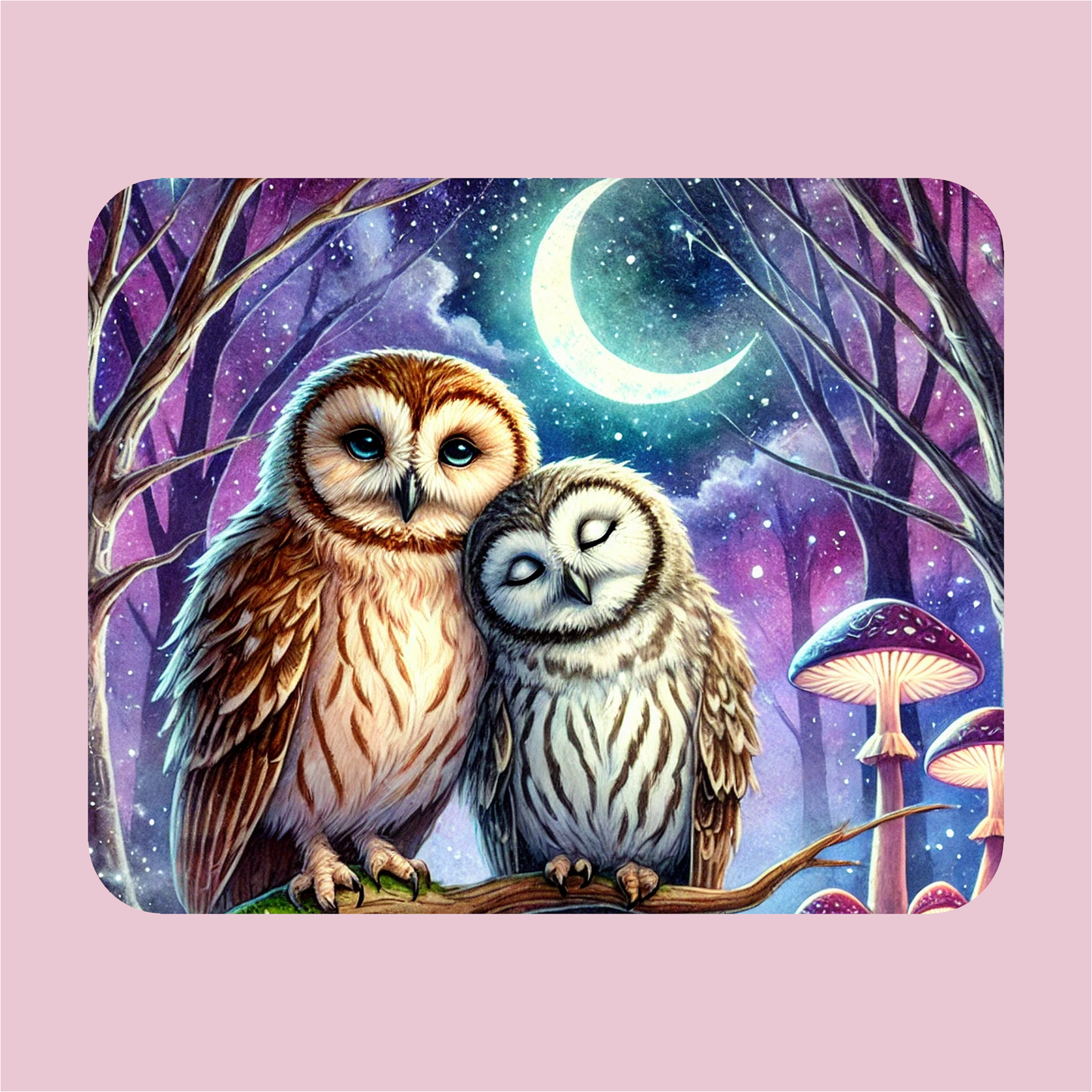 Owls in Love Mouse Pad