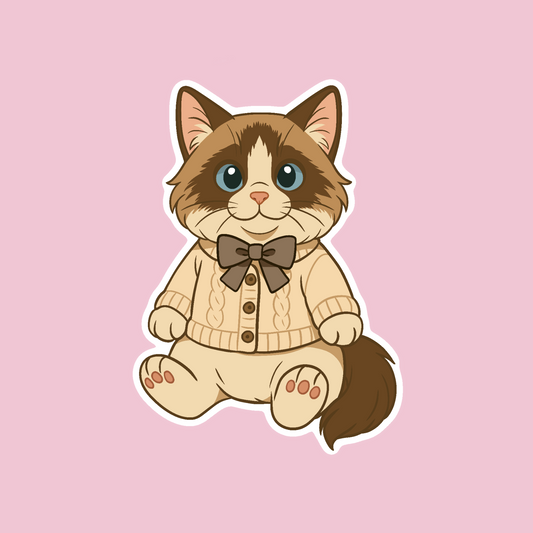 Cardigan Ragdoll Sticker