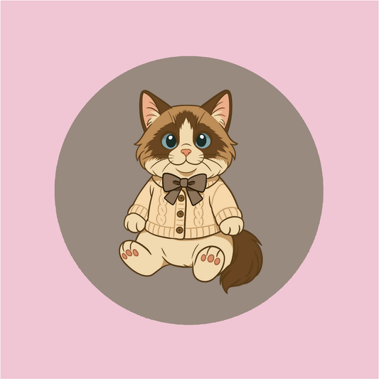 Sous-verre Ragdoll en Cardigan