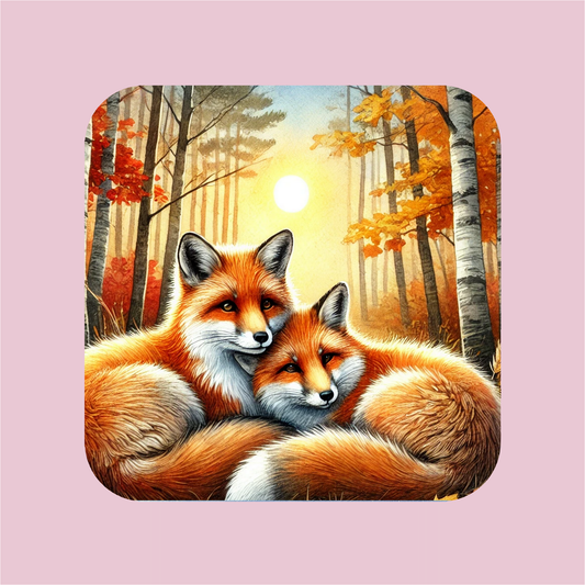 Foxes in Love Magnet