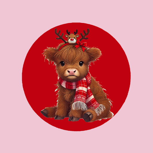 Highland Cow - Christmas Coaster