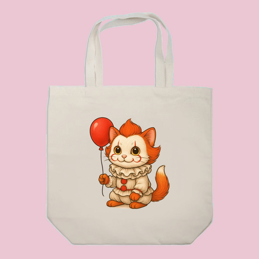 Creepy Clown Cat Tote Bag