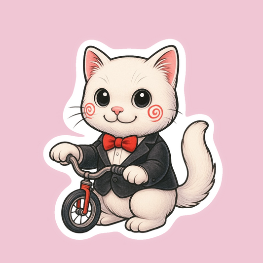 Creepy Jigsaw Cat Sticker