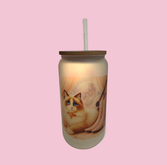 Pink Melody - Ragdoll Frosted Glass Tumbler