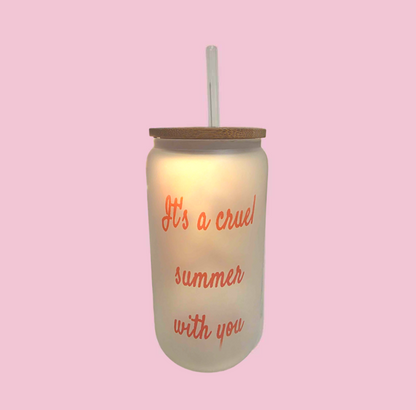 Pink Melody - Ragdoll Frosted Glass Tumbler