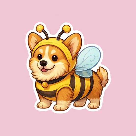 Bee Corgi Sticker