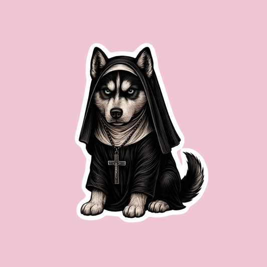 Nun Husky Sticker