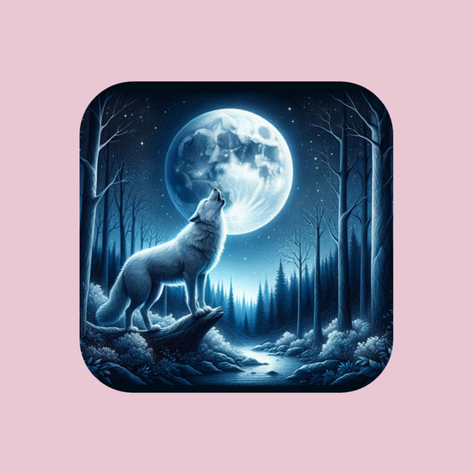 Full Moon Wolf Magnet