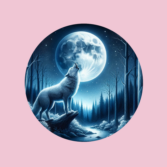 Full Moon Wolf Coaster