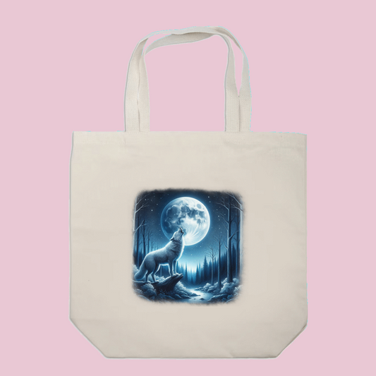 Full Moon Wolf Tote Bag