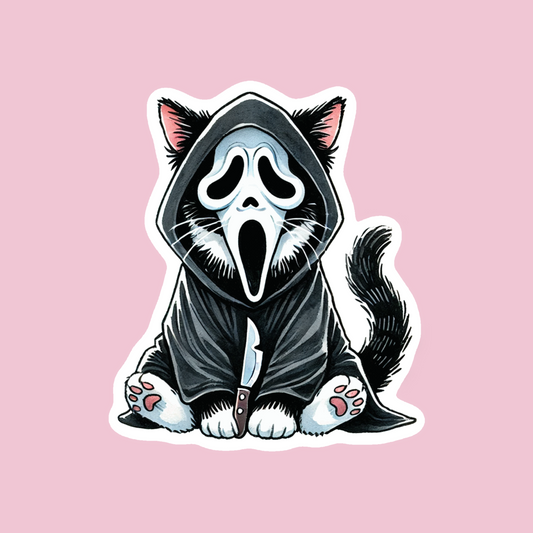 Creepy Scream Cat Sticker