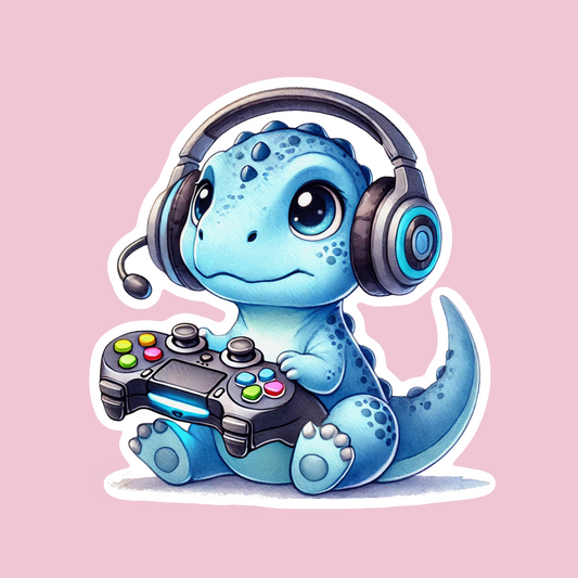 Autocollant Dino Gamer