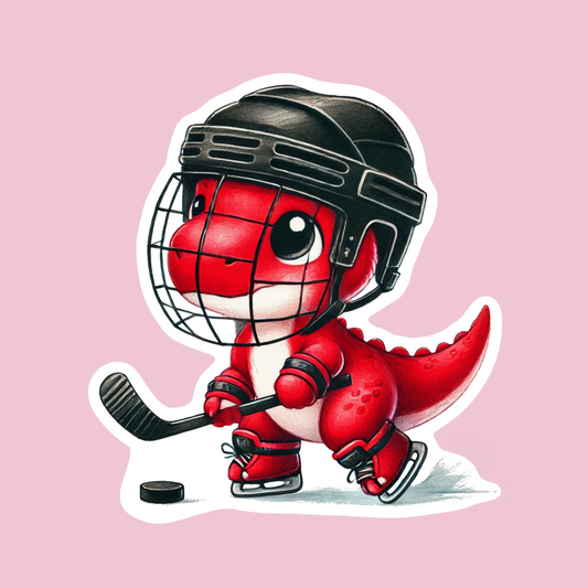 Hockey Dino Sticker