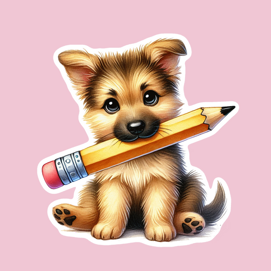 German Shepherd Puppy Sticker