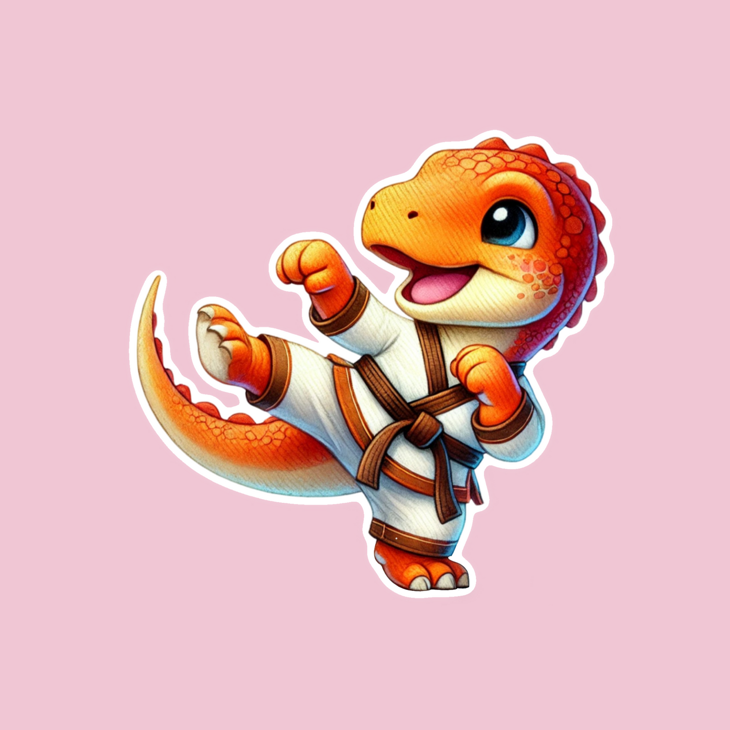 Karate Dino Sticker