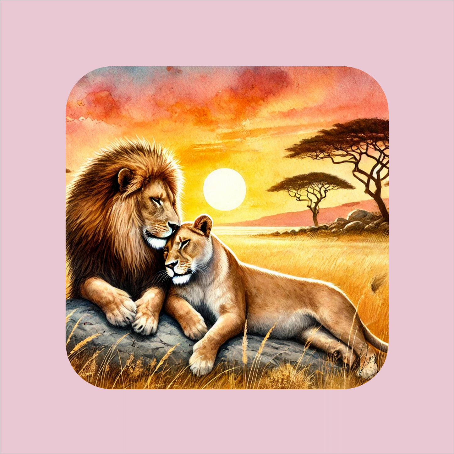 Lions in Love Magnet