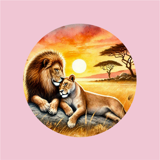 Sous-verre Lions Amoureux