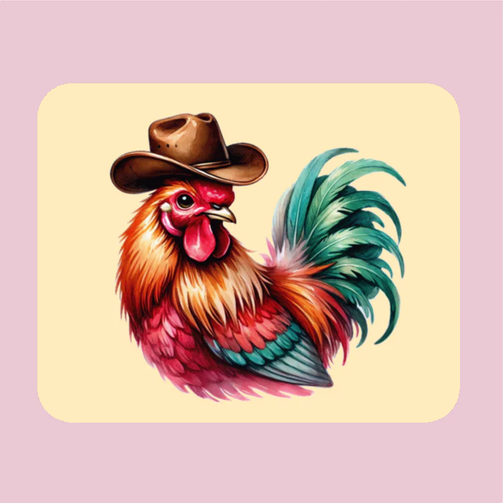 Tapis de Souris Coq Cowboy