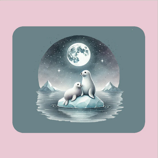 Seals & Full Moon Mouse Pad