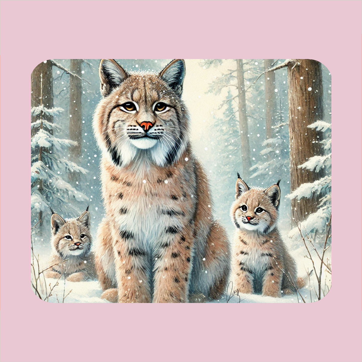 Mama Bobcat Mouse Pad